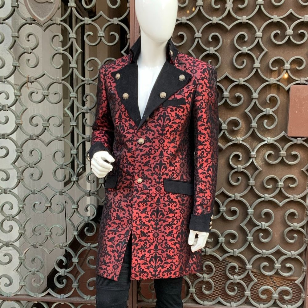 Men’s Angelino Burgundy | Black Casual Prom | Tuxedo | Blazer